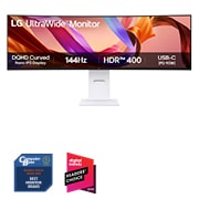 Vorderseite von 49 Zoll UltraWide Dual QHD (5.120 x 1.440) Curved Nano-IPS-Display mit 144 Hz 49U950A-W